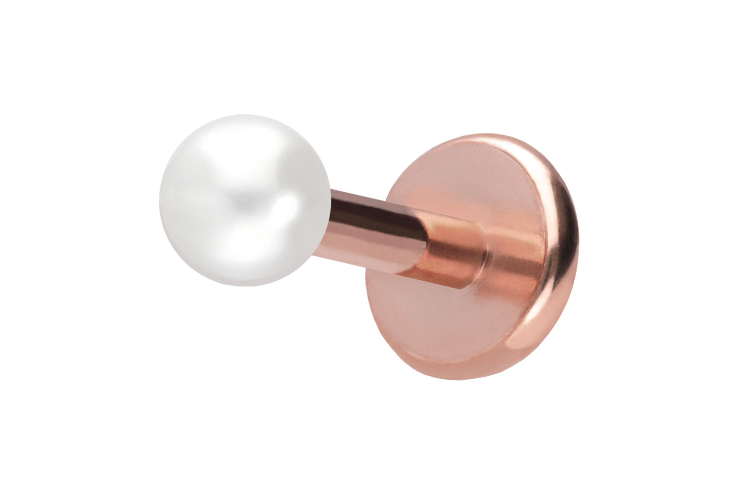 Titan Labret Piercing mit Push Fit SYNTHETISCHE PERLE